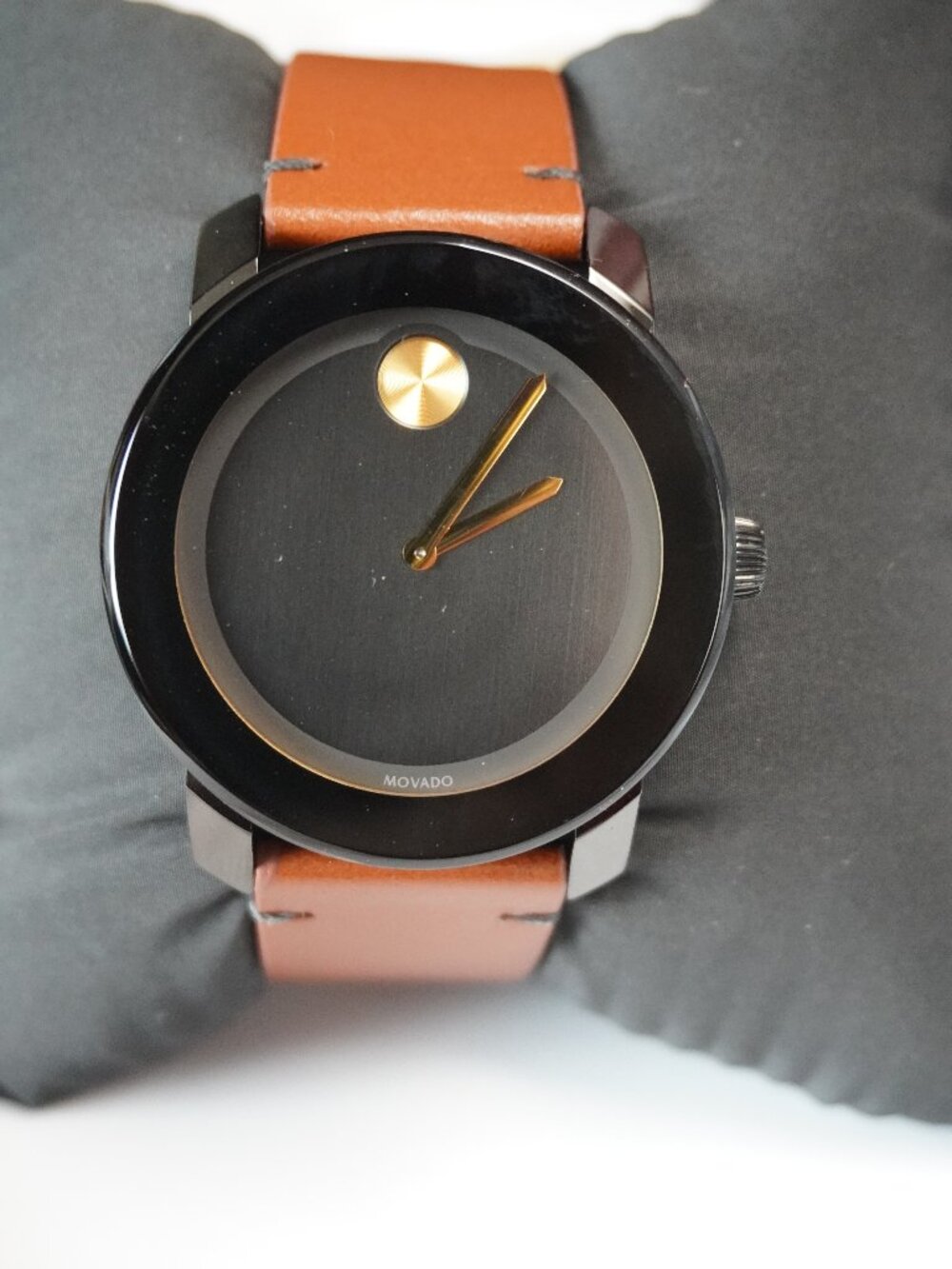 MOVADO BROWN LEATHER MEN'S WATCH